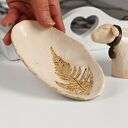 Ceramiczny baranek wielkanocny i miseczka - zestaw handmade do koszyczka