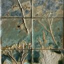 Panel roślinny - ceramiczny obraz z 6 kafli