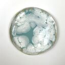 Spodeczek na biżuterię, turkusowo-biały ceramiczny talerzyk