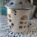Ceramiczny domek-lampion na święta - bożonarodzeniowa świeca