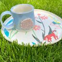 Zestaw kubek Peonia z talerzem Liskiem na łące