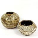 Wazon ceramiczny handmade poLEPIONE - brąz i beż