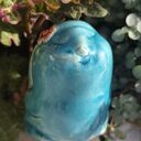 Turkusowy zając ceramiczny - wyjątkowa figurka handmade do domu i ogrodu