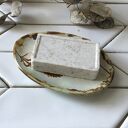 Mydelniczka ceramiczna "Pokryte rdzą" z motywem roślinnym