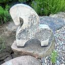 Koń ex machina - ręcznie wykonana rzeźba ceramiczna raku