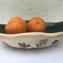 Miska z polnymi roślinami - naturalna ceramika handmade