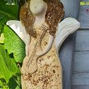 Anioł ceramiczny ze skrzypcami