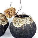 Ręcznie robiony wazon ceramiczny poLEPIONE - duża dekoracja w beżu i brązie