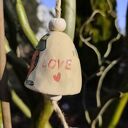 Dzwonek ceramiczny handmade do ogrodu i na balkon