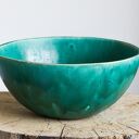 Turkusowa misa ceramiczna na owoce - rękodzieło