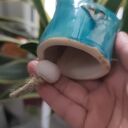 Dzwonek ceramiczny kot w turkusie - ręcznie robiony detal
