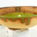 Ręcznie malowana ceramiczna misa dekoracyjna z motywem liścia