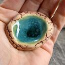 Ceramiczny kamień spokoju z turkusowym szkliwem