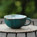 Ceramiczna duża filiżanka kubek z figurką kota (bonus talerzyk)