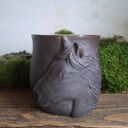 Duży kubek ceramiczny z koniem - ręcznie robiony, 500 ml
