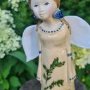 Ręcznie robiony anioł ceramiczny 21 cm - błyszczące szkliwa