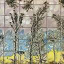 Zestaw kafli ceramicznych „Słoneczny ogród” - panel ścienny z odciskami roślin