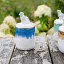 Urokliwa ceramiczna cukiernica z kotem - rękodzieło