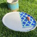 Zestaw Corgi: kubek i owalny talerzyk ceramiczny