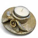 Ręcznie formowana ceramiczna podstawka pod świeczkę - motyw świąteczny