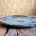 Patera ceramiczna handmade z czarnej gliny - granatowy połysk i 27 cm średnicy