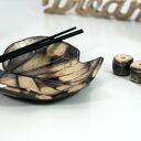 Ceramiczna miseczka liść - podstawka na kadzidło, palo santo i świeczkę