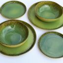 Zestaw ceramiczny dla dwojga - talerz miseczka talerzyk
