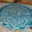 Turkusowa patera ceramiczna na ciasteczka - prezent dla babci