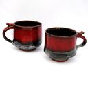 Komplet 2 ręcznie robionych ceramicznych kubków Wygrzane