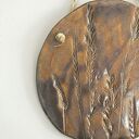 Ceramiczna ozdoba ścienna z trawami - wallhanging beżowo-srebrny 12 cm