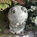 Ceramiczna żaba do doniczki - ręcznie robiona figurka