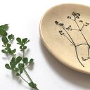 Talerzyk z roślinkami - ceramiczna podstawka na biżuterię