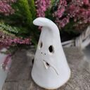 Ceramiczny duch - ręcznie robiona dekoracja domu na Halloween