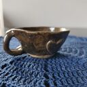 Ręcznie robiona filiżanka ceramiczna brązowa - Wolna Chwila (ok. 110 ml)