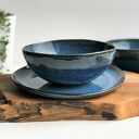 Zestaw ceramiczny dla dwojga - 2 talerze i 2 miski