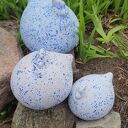 Kurki trzy - ceramika handmade, białe nakrapiane (3 rozmiary)
