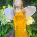 Anioł ceramiczny 21 cm - ręcznie robiona figurka aniołka do domu