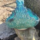 Turkusowy koszyk ceramiczny - ręcznie wykonana ozdoba stołu na Wielkanoc