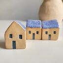 Ceramiczny domek - zestaw 3 szt. pastelowe domki do dekoracji