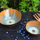 Dwie misy ceramiczna średnia i mała z serii OGNISTA | brązowo pomarańczowa | 950