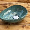 Ręcznie robiona mała umywalka ceramiczna nablatowa