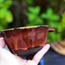Dwie misy ceramiczne OGNISTA - brązowo-pomarańczowe, do serwowania