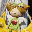 Anioł ceramiczny - ręcznie robiona pamiątka na chrzest i komunię 