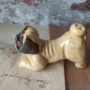 Buldożek angielski - figurka ceramiczna handmade do domu i lasów w słoiku