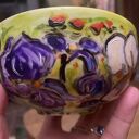 Porcelanowa miseczka z ręcznie malowanymi Irysami - na musli i śniadania
