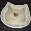 Miseczka ceramiczna w kształcie kota - ręcznie lepiona (14 x 13 cm)