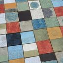 Ręcznie formowane kafle ceramiczne 9x9 cm w stylu boho