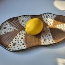 Ażurowa ceramiczna patera liść