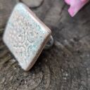 Ręcznie wykonany ceramiczny pierścionek z regulowaną obrączką