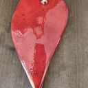 Czerwone serce ceramiczne „Miłość dwoje” - dekoracja handmade